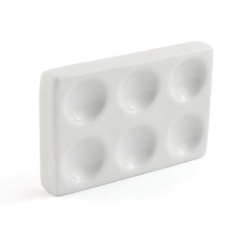 PZRT 6 Depressions Porcelain Spot Plate 6 Wells Porcelain Spotting Reaction Plate for Laboratory Experiment Chemical Testing - Image 2